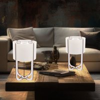 Tischleuchte Holz weiß Nachttischleuchte Textilschirm Beistellleuchte Tischlampe, mdf, led 1,27W 110Lm 6500K, DxH 15x25 cm, 2er Set Tischleuchte Holz weiß Nachttischleuchte Textilschirm Beistellleuchte Tischlampe, mdf, led 1,27W 110Lm 6500K, DxH 15x25 cm, 2er Set von GLOBO LIGHTING