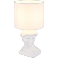 Globo Lighting - Tischleuchte Statue Keramik Tischlampe Skulptur Cäsar Nachttischleuchte Textilschirm weiß, 1x E14 Fassung, DxH 17,5x33 cm Globo Lighting - Tischleuchte Statue Keramik Tischlampe Skulptur Cäsar Nachttischleuchte Textilschirm weiß, 1x E14 Fassung, DxH 17,5x33 cm von GLOBO LIGHTING