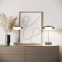 Tischleuchte Tischlampe Touchdimmer Akku höhenverstellbar Nachttischlampe grün led, 1W warmweiß, DxH 18x26 cm, 2er Set von GLOBO LIGHTING