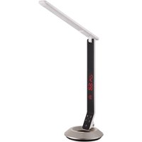 Globo Lighting - Tischleuchte Tischlampe led Büroleuchte Arbeitslampe Schlafzimmerleuchte Silber alu Uhr Touchdimmer h 75 cm von GLOBO LIGHTING