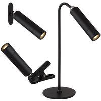 Globo Lighting - Tischleuchte Wandlampe Klemmleuchte Taschenlampe led Akku schwarz Touchdimmer von GLOBO LIGHTING