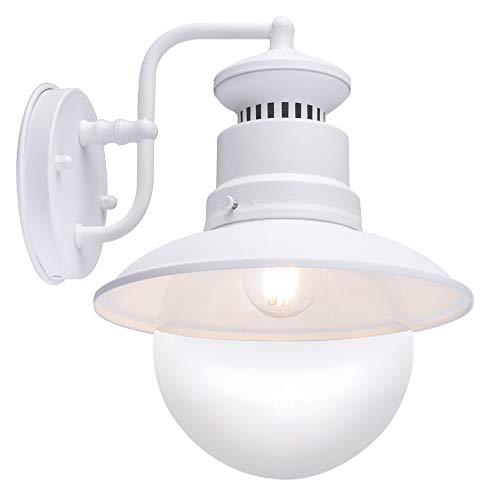 VINTAGE Außen Wand Leuchte Garten Spot Strahler Glas Terrassen Lampe weiß Globo 3272W von GLOBO