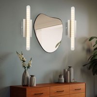 Globo Lighting - Wandlampe Spiegellampe led Schlafzimmerleuchte chrom Wandleuchte Treppenhauslampe, 4W 260lm warmweiß, LxH 30 x 5 cm, 2er Set von GLOBO LIGHTING