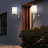 Wandlampe Wandleuchte Außenleuchte Hauswandlampe Terrasse, IP44, Edelstahl silber opal, 1x led 11W 710Lm warmweiß, DxH 12x27,8cm, 2er Set Wandlampe Wandleuchte Außenleuchte Hauswandlampe Terrasse, IP44, Edelstahl silber opal, 1x led 11W 710Lm warmweiß, DxH 12x27,8cm, 2er Set von GLOBO LIGHTING