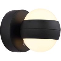 Globo Lighting - Wandlampe Wandleuchte Flurlampe Touchdimmer Akkuleuchte opal schwarz d 10 cm von GLOBO LIGHTING