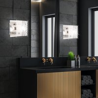 Wandlampe Wandleuchte Kristallleuchte Glaslampe Flurleuchte, Metall Chrom satiniert Kristalle klar, 1x G9 Fassung, HxBxL 10x11x11cm, 2er Set von GLOBO LIGHTING