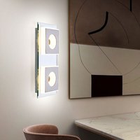 Wandleuchte LED modern indirektes Licht Wohnzimmer Wandlampe Flur und Treppenhaus, verspiegelt, nickel matt Acryl satiniert, 2x 6W 245lm 3000K, LxBxH von GLOBO LIGHTING