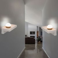 Globo Lighting - Wandleuchte modern Flurlampe Schlafzimmerleuchte led Wandlampe Beton, 7W 690lm warmweiß, BxH 30x17,5 cm, 2er Set von GLOBO LIGHTING