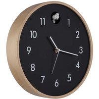 Globo Lighting - Wanduhr Kuckucksuhr Holzuhr analog schwarz natur d 31,5 cm von GLOBO LIGHTING