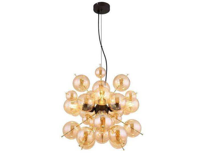 GLOBO LIGHTING Hängeleuchte, Leuchtmittel nicht inklusive, Hängelampe Designleuchte Esszimmerleuchte Kugeln Glas amber schwarz GLOBO LIGHTING Hängeleuchte, Leuchtmittel nicht inklusive, Hängelampe Designleuchte Esszimmerleuchte Kugeln Glas amber schwarz von GLOBO-Lighting
