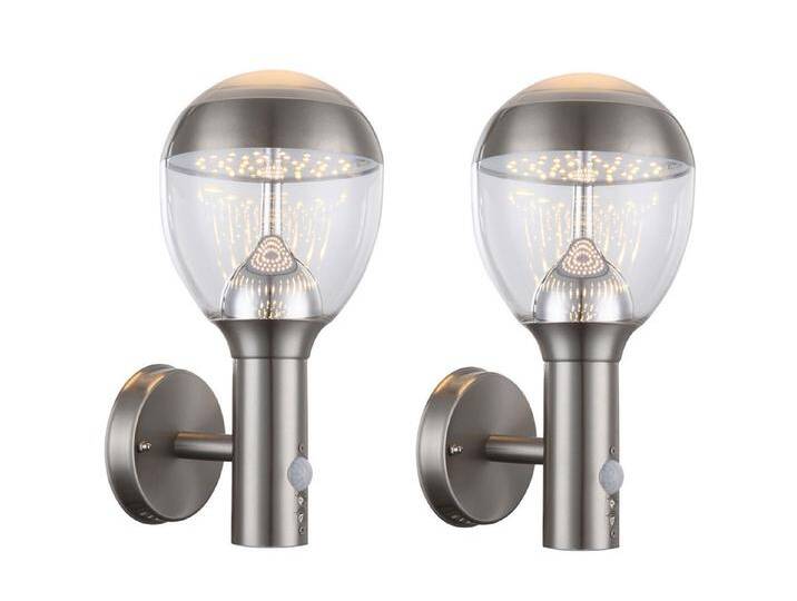 GLOBO LIGHTING LED Außen-Wandleuchte, LED fest integriert, warmweiß, 2er Set Fassadenbeleuchtung mit Bewegungsmelder aus Edelstahl, H: 32cm GLOBO LIGHTING LED Außen-Wandleuchte, LED fest integriert, warmweiß, 2er Set Fassadenbeleuchtung mit Bewegungsmelder aus Edelstahl, H: 32cm von GLOBO-Lighting