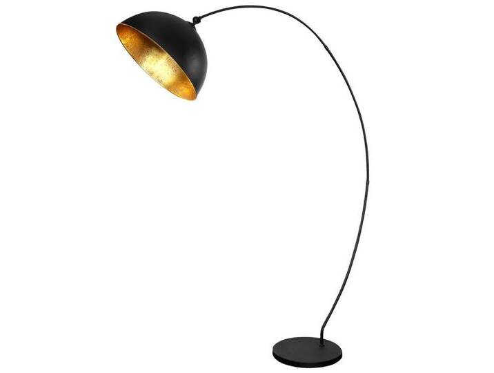 GLOBO LIGHTING LED Bogenlampe, Leuchtmittel nicht inklusive, Bogen Steh Leuchte schwarz matt Blatt Gold Design Wohn Zimmer, schwarz von GLOBO-Lighting