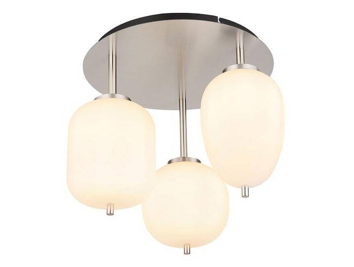 GLOBO LIGHTING LED Deckenleuchte, Leuchtmittel nicht inklusive, Warmweiß, Deckenleuchte Wohnzimmerlampe Deckenlampe LED Metall Glas Opal, silberfarben GLOBO LIGHTING LED Deckenleuchte, Leuchtmittel nicht inklusive, Warmweiß, Deckenleuchte Wohnzimmerlampe Deckenlampe LED Metall Glas Opal, silberfarben von GLOBO-Lighting
