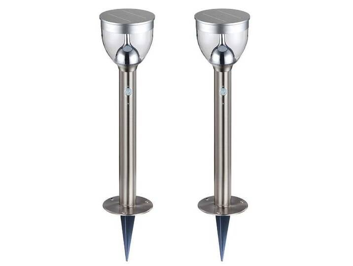 GLOBO LIGHTING LED Gartenleuchte, LED-Leuchtmittel fest verbaut, Solar Gartenleuchte Bewegungsmelder LED Wegleuchte Außenlampe 2er Set, silberfarben GLOBO LIGHTING LED Gartenleuchte, LED-Leuchtmittel fest verbaut, Solar Gartenleuchte Bewegungsmelder LED Wegleuchte Außenlampe 2er Set, silberfarben von GLOBO-Lighting