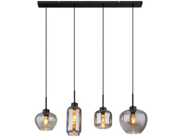 GLOBO LIGHTING LED-Hängeleuchte, Leuchtmittel inklusive, Warmweiß, Hängeleuchte Rauchglas Glas Esszimmerlampe schwarz 4 Flammig E27, grau GLOBO LIGHTING LED-Hängeleuchte, Leuchtmittel inklusive, Warmweiß, Hängeleuchte Rauchglas Glas Esszimmerlampe schwarz 4 Flammig E27, grau von GLOBO-Lighting