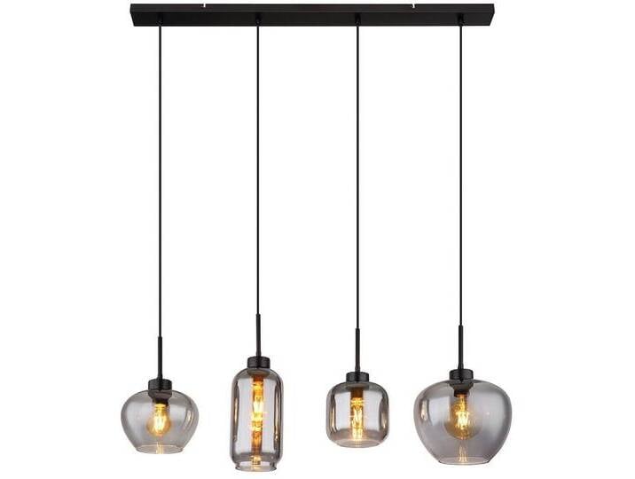 GLOBO LIGHTING LED-Hängeleuchte, Leuchtmittel inklusive, Warmweiß, Hängeleuchte Rauchglas Glas Esszimmerlampe schwarz 4 Flammig E27, grau GLOBO LIGHTING LED-Hängeleuchte, Leuchtmittel inklusive, Warmweiß, Hängeleuchte Rauchglas Glas Esszimmerlampe schwarz 4 Flammig E27, grau von GLOBO-Lighting