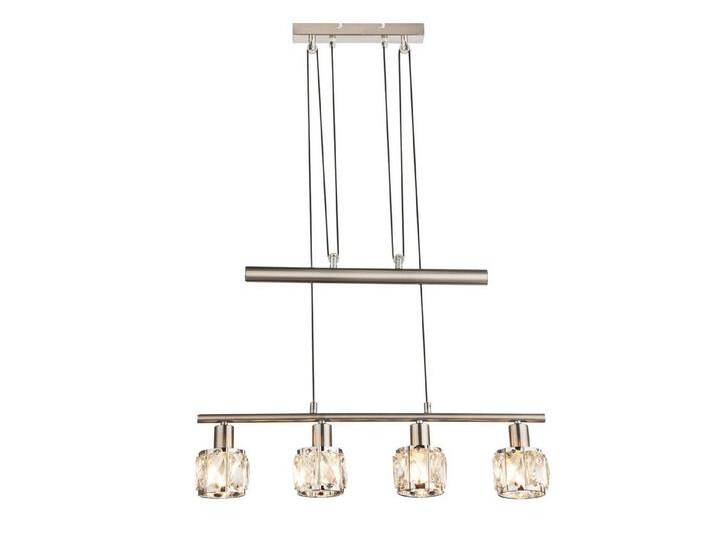 GLOBO LIGHTING LED Pendelleuchte, Dimmfunktion, warmweiß, mehrflammig 4x Kristall Lampen-schirm über-n Esstisch hängend, B: 60cm, silberfarben von GLOBO-Lighting