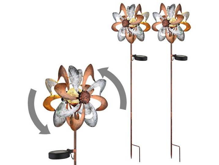 GLOBO LIGHTING LED Solarleuchte, LED-Leuchtmittel fest verbaut, Warmweiß, Solarlampe Außenleuchte Windrad gold silber Gartendeko H 92 cm 2er Set GLOBO LIGHTING LED Solarleuchte, LED-Leuchtmittel fest verbaut, Warmweiß, Solarlampe Außenleuchte Windrad gold silber Gartendeko H 92 cm 2er Set von GLOBO-Lighting