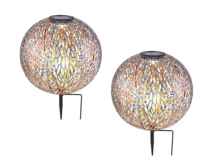 GLOBO LIGHTING LED Solarleuchte, LED fest integriert, Warmweiß, 2er Set ausgefallene Leuchtkugeln Solar-lichter Garten & Balkon, Ø27cm, silberfarben GLOBO LIGHTING LED Solarleuchte, LED fest integriert, Warmweiß, 2er Set ausgefallene Leuchtkugeln Solar-lichter Garten & Balkon, Ø27cm, silberfarben von GLOBO-Lighting