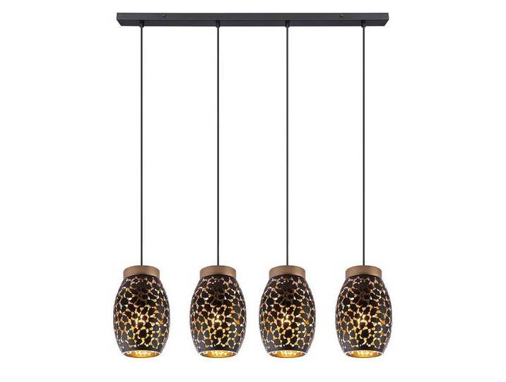 GLOBO LIGHTING Pendelleuchte, Leuchtmittel nicht inklusive, Hängelampe Esstisch Pendelleuchte 4 flammig Esszimmerlampe, schwarz von GLOBO-Lighting