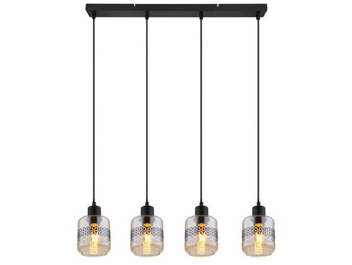 GLOBO LIGHTING Pendelleuchte, Leuchtmittel nicht inklusive, Pendellampe Hängelampe Esstischleuchte 4 flammig Glas amber H 120 cm, schwarz GLOBO LIGHTING Pendelleuchte, Leuchtmittel nicht inklusive, Pendellampe Hängelampe Esstischleuchte 4 flammig Glas amber H 120 cm, schwarz von GLOBO-Lighting