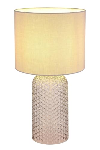 Tischlampe - H 50 cm - Grau - Glas - Textil von GLOBO