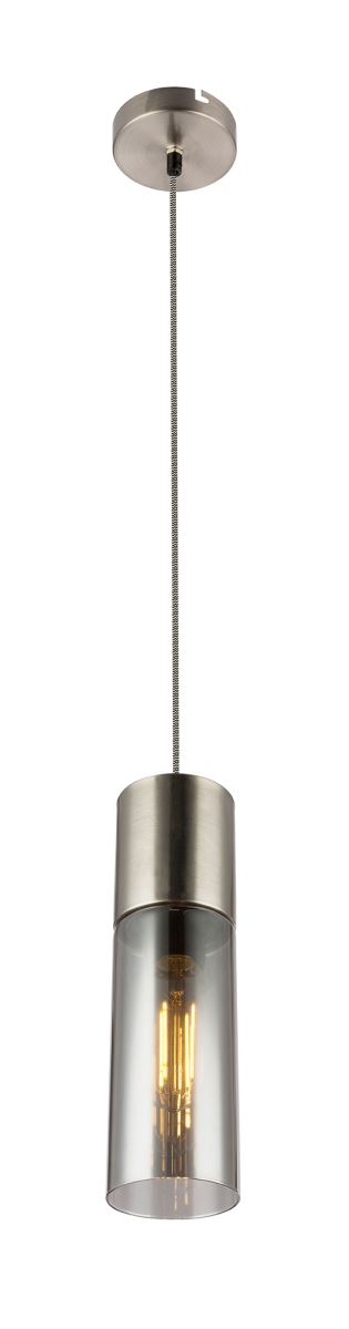 Globo Annika Hängeleuchte nickel matt, rauch E27 dimmbar 10,5x152,5cm von GLOBO Lighting