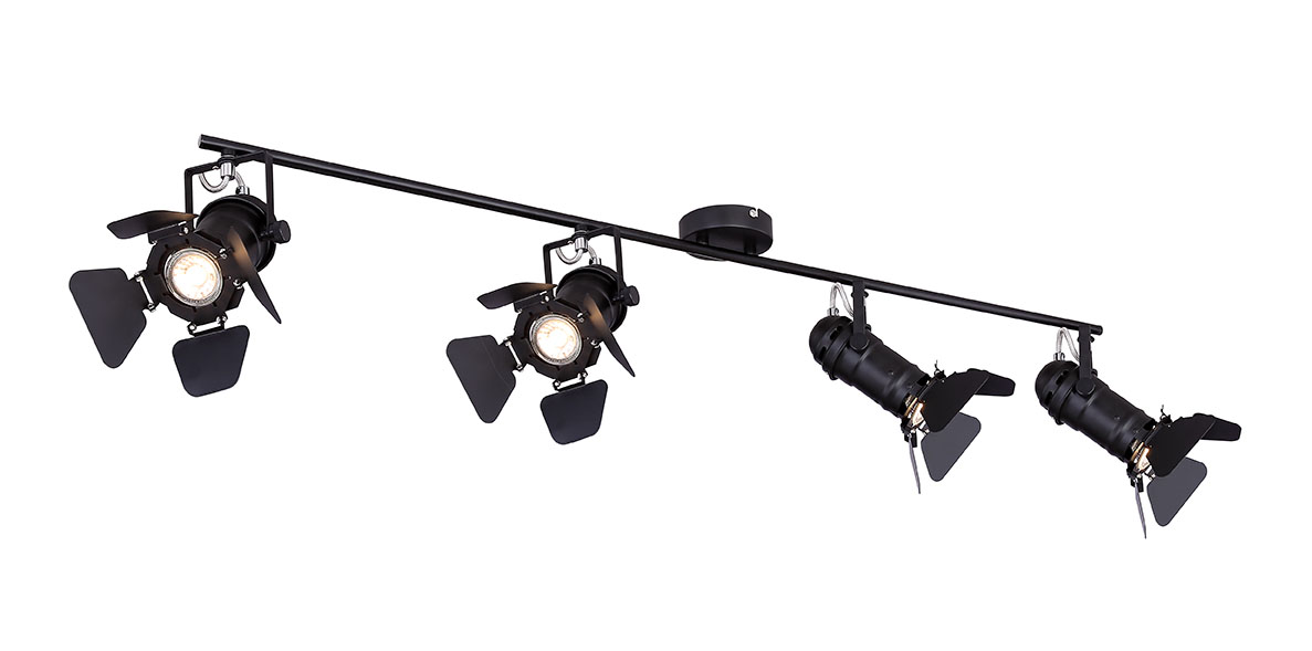 Globo Egon Deckenstrahler schwarz 4x GU10 dimmbar 125x16x26,5cm von GLOBO Lighting