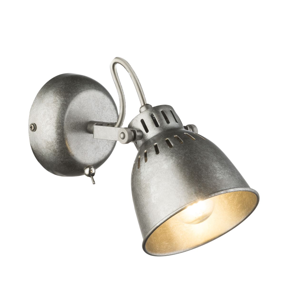 Globo Hernan Wandstrahler silber grau E14 mit Schalter x11,5x15,2cm von GLOBO Lighting