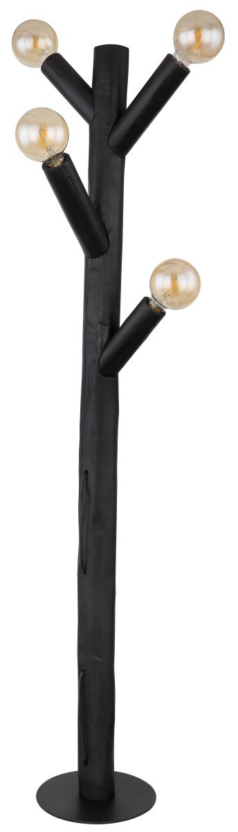 Globo Ray Stehlampe Baumoptik Holz schwarz geflammt Metall 4x E27 15441S1B von GLOBO Lighting