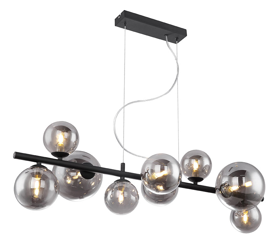 Globo Riha LED Hängeleuchte schwarz, rauch 9x G9 86x36x120cm von GLOBO Lighting