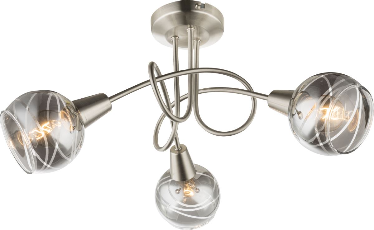 Globo Roman LED Deckenstrahler nickel matt, rauch 3x E14 39x24,6cm von GLOBO Lighting