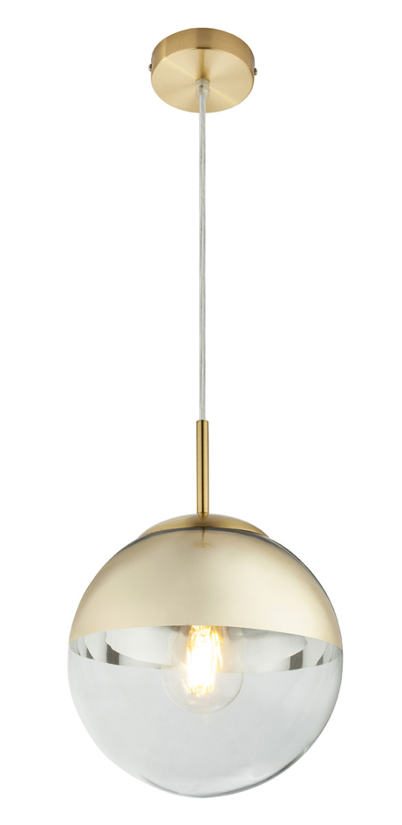 Globo Varus Hängeleuchte gold, transparent E27 dimmbar 20x120cm von GLOBO Lighting