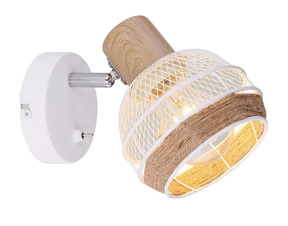 Globo Widy Wandstrahler Holzoptik, braun E27 mit Schalter x12,2x15cm von GLOBO Lighting