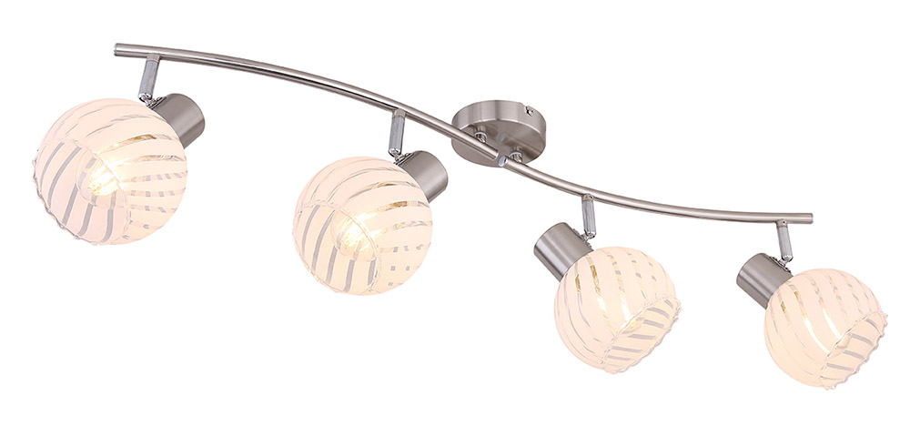 Globo Willy Deckenstrahler nickel matt 4x E27 dimmbar 80x19x19cm von GLOBO Lighting