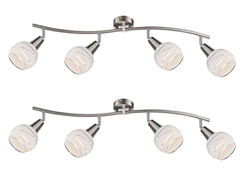 2er Set 4-flammige LED Deckenlampen / Strahler ELLIOTT mit satinierten Schirmen 2er Set 4-flammige LED Deckenlampen / Strahler ELLIOTT mit satinierten Schirmen von GLOBO