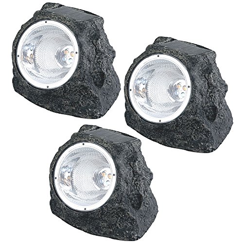 3er SET Solar-Gartenstrahler Selbstaufladend Aussenleuchte Stein-Design Globo Solar 3er SET Solar-Gartenstrahler Selbstaufladend Aussenleuchte Stein-Design Globo Solar von GLOBO