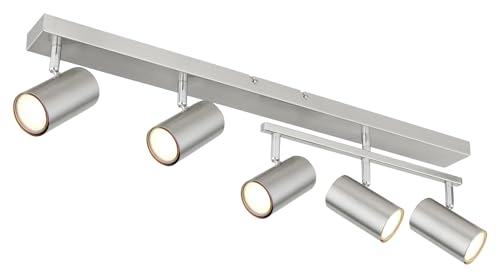 GLOBO Deckenleuchte - Nickel matt - Metall - 5-flammig - B 70 cm von GLOBO