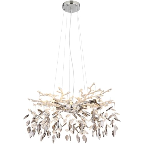 GLOBO Hängelampe Esszimmer Kristalle Kronleuchter Pendelleuchte Wohnzimmer 64133-8 von GLOBO