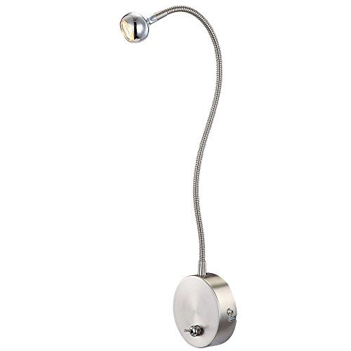 GLOBO Hochwertige LED Wandleuchte nickel matt, satiniert chrom 3W SERPENT 24109W von GLOBO