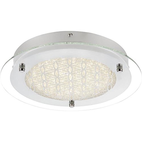 Globo LED Deckenleuchte Deckenlampe Chrom Spiegelrand Kristall-Design 28 cm Wohnzimmer Schlafzimmer von Globo