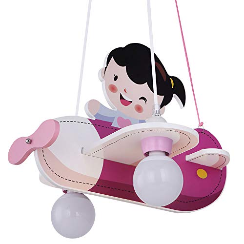 GLOBO LED Flieger Hänge Decken Lampe rosa Kinder Zimmer Beleuchtung Flugzeug Pendel Leuchte pink von GLOBO