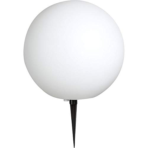 Außenlampe Kugel LED Gartenlampen mit Strom Leuchtkugeln für Garten, Erdspieß weiß, 1x 7W 1x 806lm 2700K, DxH 40 x 56 cm von GLOBO