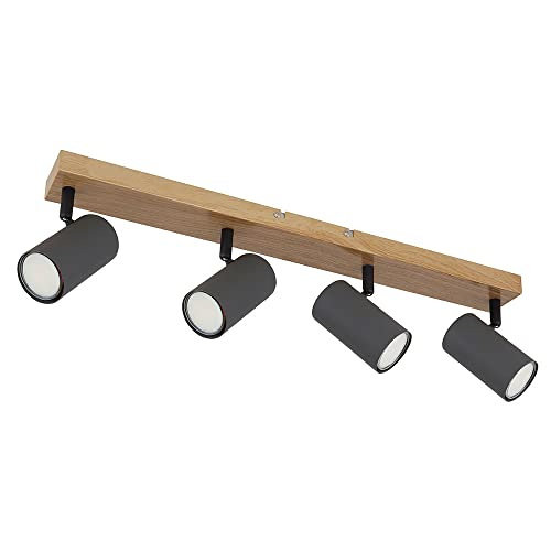 Deckenstrahler 4 Flammig braun Deckenleuchte 4 Flammig GU10 Deckenlampe Wohnzimmer Modern, schwenkbar, Metall, 4x GU10, LxBxH 56x6x12 cm von GLOBO