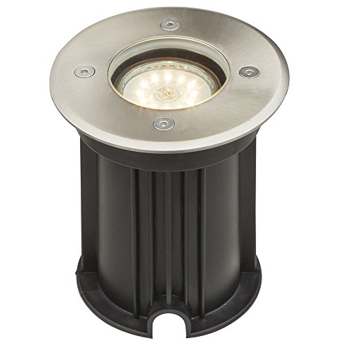 LED Außen Einbau- Spot Strahler Lampe EDELSTAHL Garten Hof Terrasse Beleuchtung RGB-Farbwechsler Dimmbar RUND von GLOBO