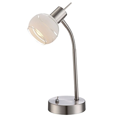 GLOBO LIGHTING LED Tisch Spot Lampe Strahler beweglich Lese Leuchte Beleuchtung Glas-Muster Wohn- Ess- Schlaf- Zimmer von GLOBO