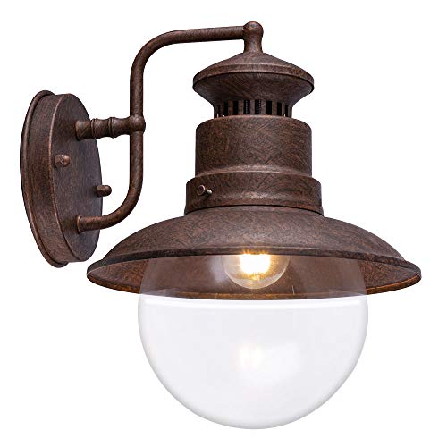 GLOBO LIGHTING Landhaus Stil Außen Wand Retro Spot Lampe Leuchte Beleuchtung Garten Hof, Farbe:rostfarben von GLOBO