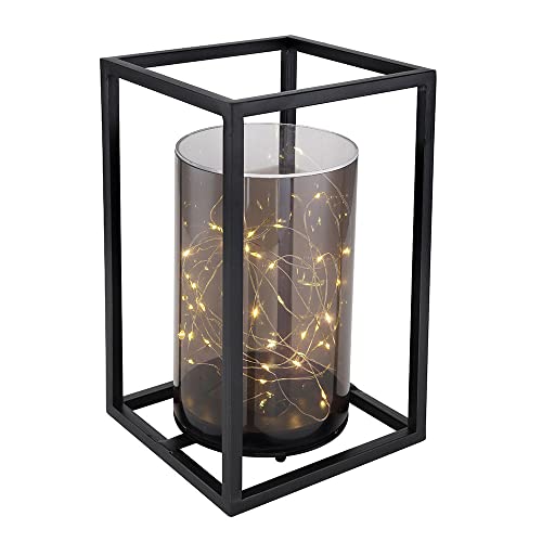 GLOBO LIGHTING Solarleuchte Außen Outdoor Solarlampe Gartenleuchte Metallgestell LED Solar Lichterkette Außen, Metall Acryl, 1x LED warmweiß, LxBxH 17x17x28 cm, Terrasse Garten von GLOBO
