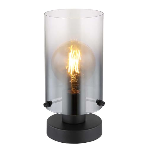 GLOBO LIGHTING Tischleuchte Tischlampe Schlafzimmerlampe Beistellleuchte Glas rauch 1 flammig von GLOBO