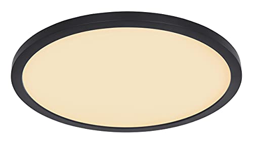 GLOBO Lighting LED-Deckenleuchte - Ø 29,4 cm - Schwarz - Weiß - Kunststoff - dimmbar von GLOBO